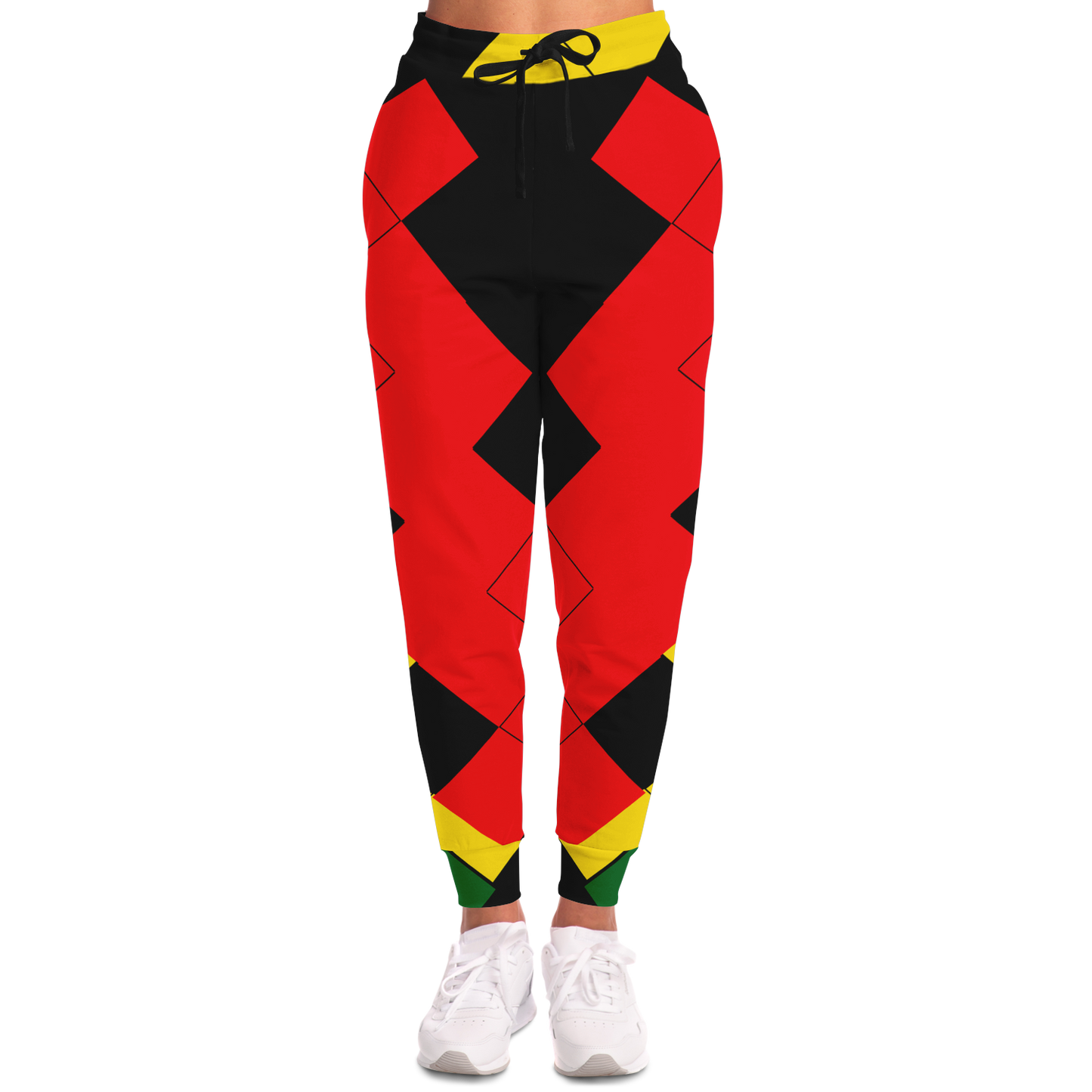 Women's Ghana Flag & Black Star Pattern All-Over Print Athletic Jogger