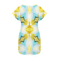 Women's Vibrant Kaleidoscope Geo Pattern All-Over Print Round Neck Pocket Casual Dress