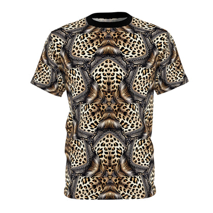 Women's Leopard Mosaic Pattern All-Over Print Unisex Cut & Sew Tee