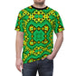 Men's Green & Yellow Kaleidoscope Pattern All-Over Print Shirt