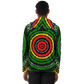 Men's Green Striped with Vibrant Accent Pattern All Over print Long Sleeve Hooded Performance Shirt