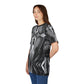 Women's Abstract Black & Silver Kaleidoscope Pattern All Over print Tee