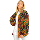 Women's African Kente Geometric Star Pattern All-Over Print Baseball Jacket
