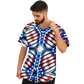 Men's American Flag Pattern All-Over Print Baseball Jacket