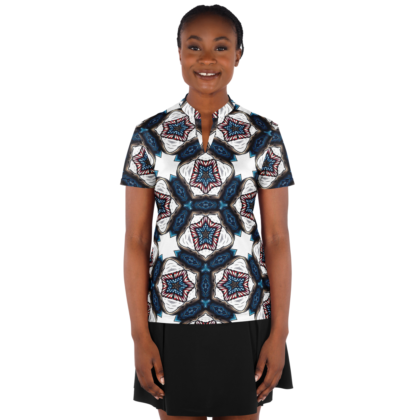 Women's Stand Up Collar Polo Shirt