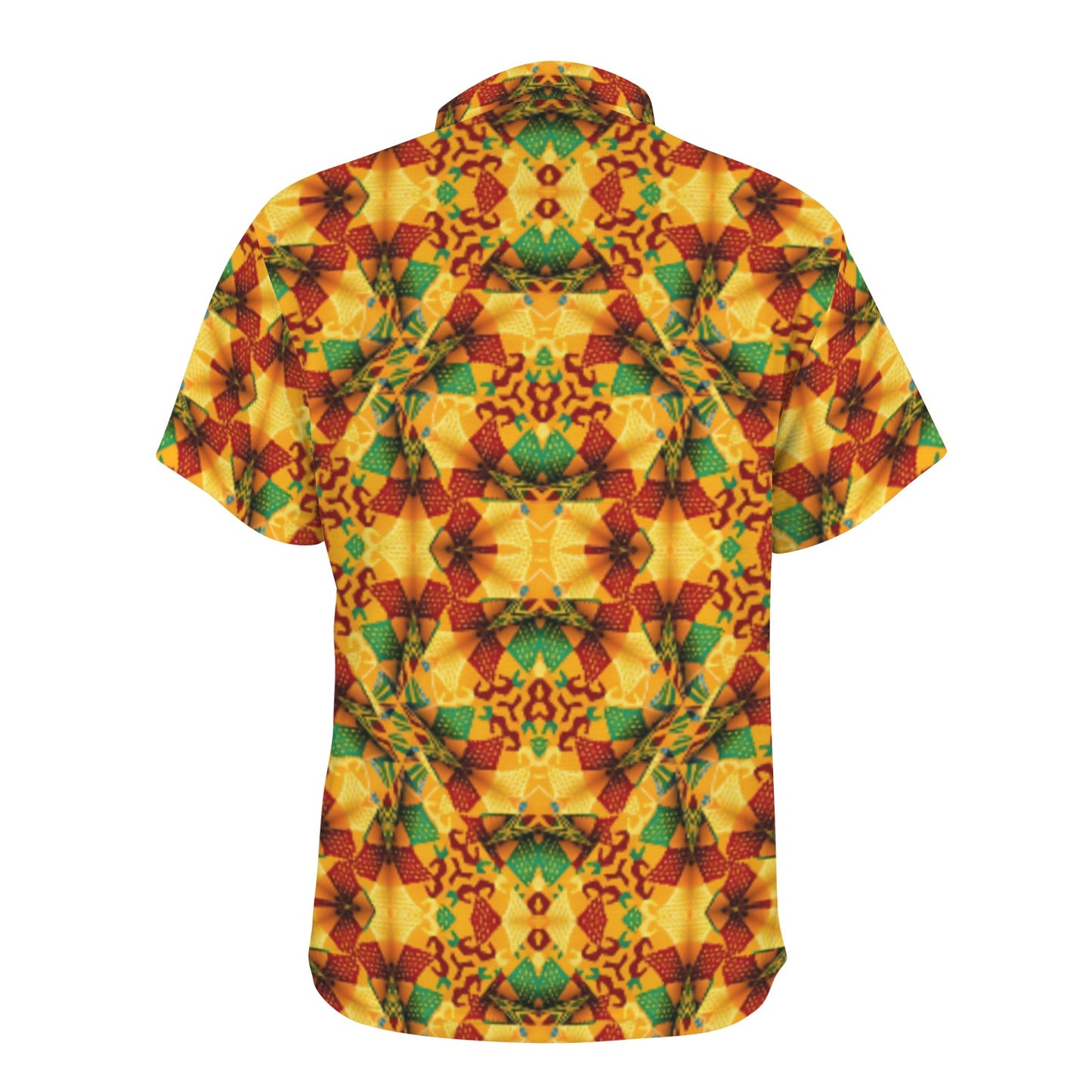 Women's Vibrant African Kente Geometric Pattern All Over Print Zipper Polo Shirt