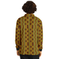Men’s African Kente Geometric Pattern All-Over Print Long Sleeve Polo Shirt