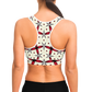 Women's Red & Black Geometric Pattern Sports Bra