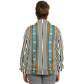 Women's Striped Retro Blue & Orange Patten All Over Print Baseball Jacket