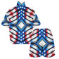 Women's Red White Blue Geometric Pattern All-Over Print All Over Print Windbreaker Short Set