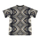 Men's Monochrome Geometric Kaleidoscope Pattern All Over Print Men's All Over Print Ribbed Collar T-Shirt