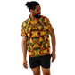 Men's Vibrant African Kente Geometric Pattern All Over Print Spread Collar Short Sleeve Button-Down Shirt