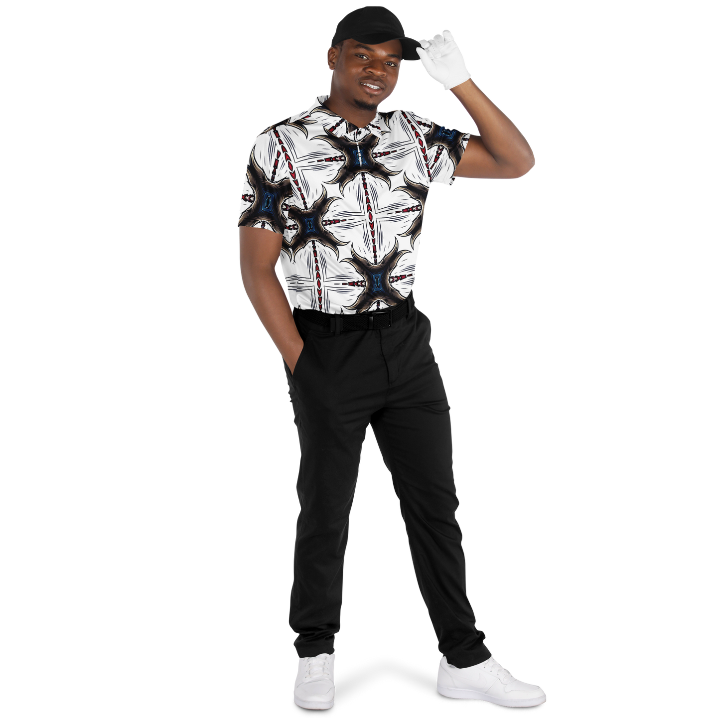 Men's Abstract Symmetry Pattern  Polyester Polo Shirt