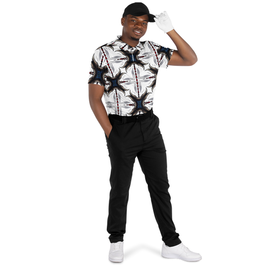 Men's Abstract Symmetry Pattern  Polyester Polo Shirt