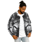 Men's Monochrome Kaleidoscope Pattern Men's All Over Print Baseball Jacket