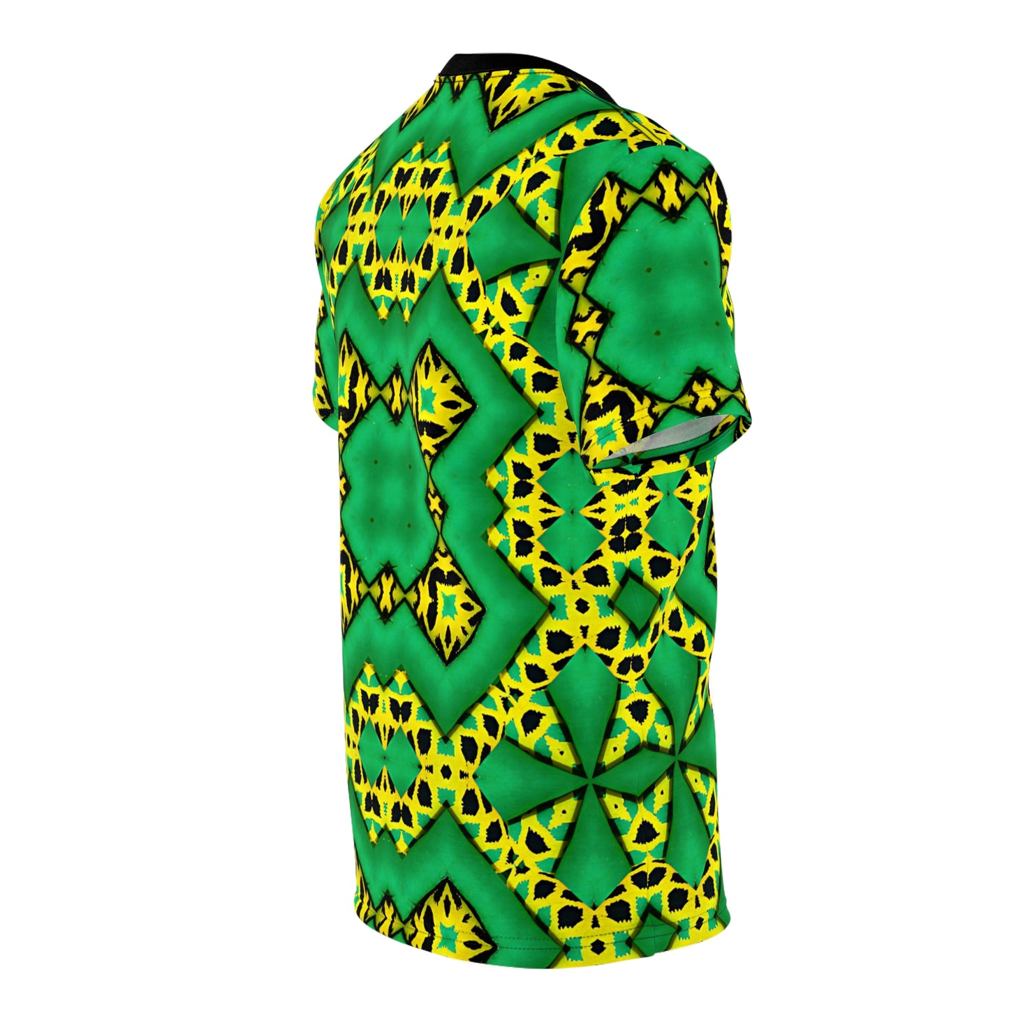 Women's Green & Yellow Kaleidoscope Pattern All-Over Print Shirt