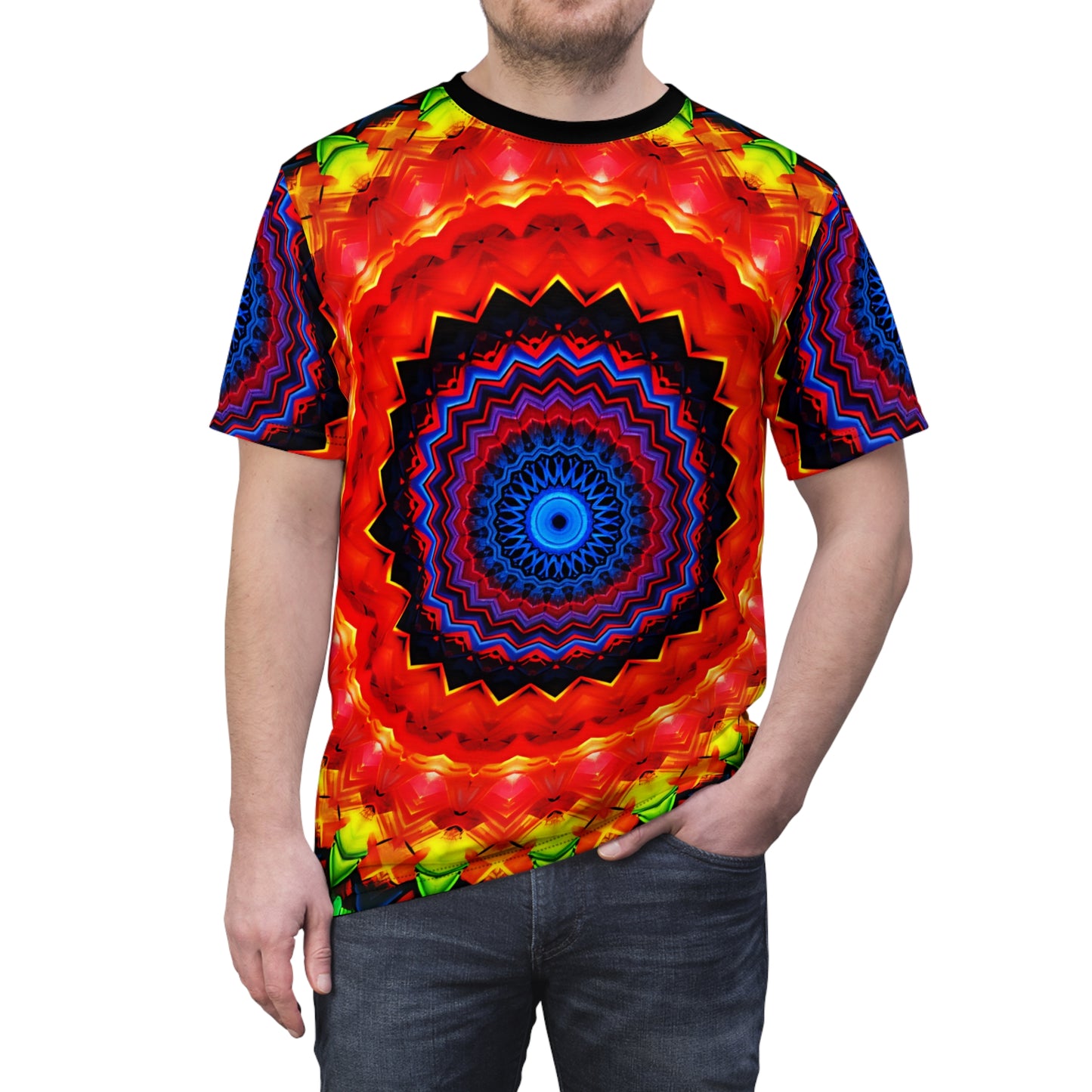 Men's Psychedelic Mandala All-Over Print Tee