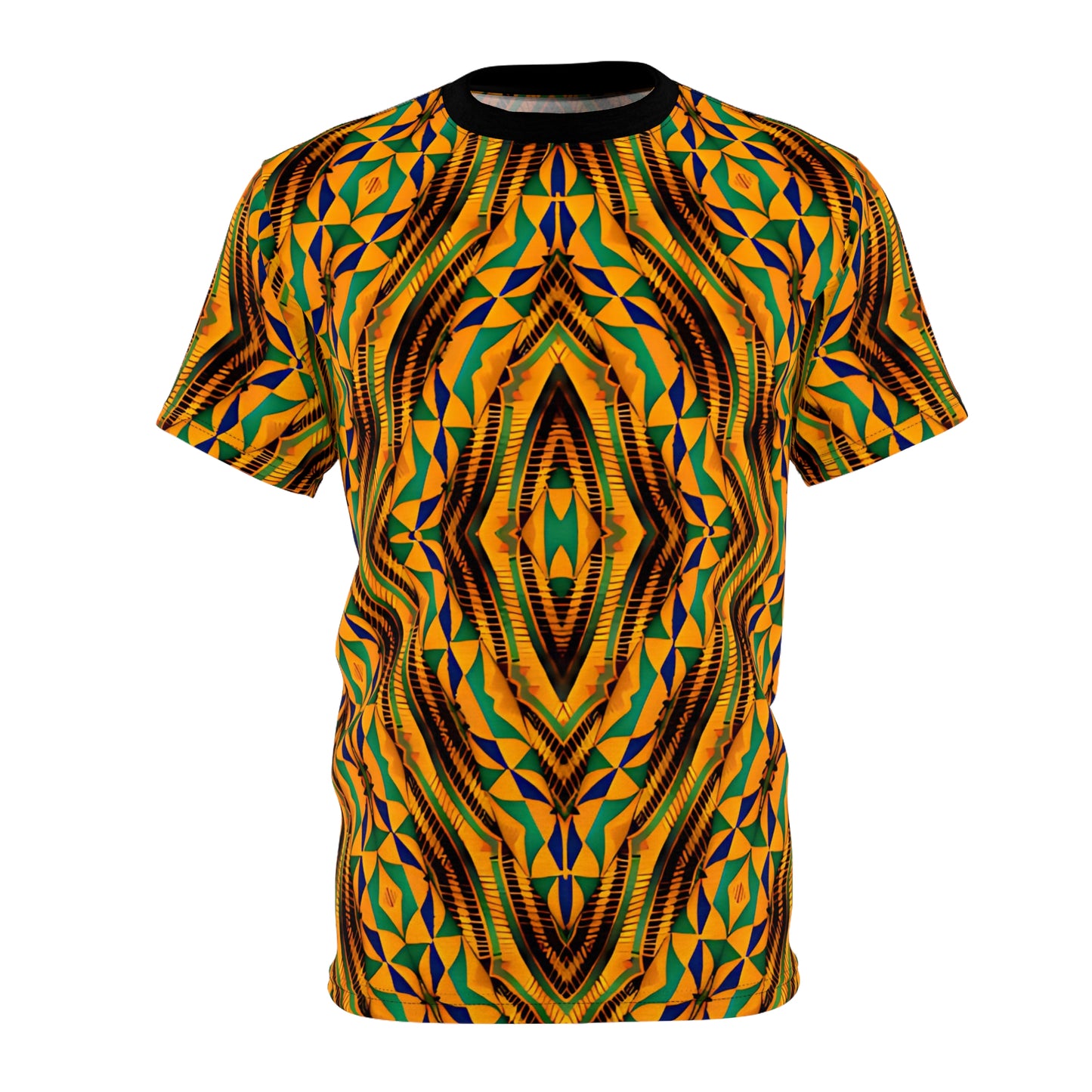 Men's Bold African Kente Inspired Pattern All-Over Print Tee