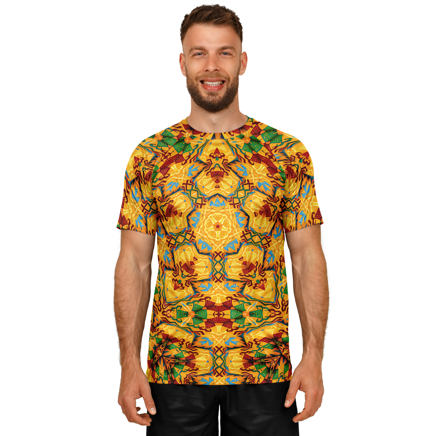 Men's Golden Kaleidoscope Design Soccer Jersey