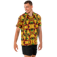 Men's Vibrant African Kente Geometric Pattern All Over Print Spread Collar Short Sleeve Button-Down Shirt