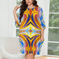 Women Abstract Sunburst Pattern All Over print Women's Oversized T- Shirt Loungewear