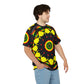 Men's Psychedelic Floral Pattern All-Over Print Tee