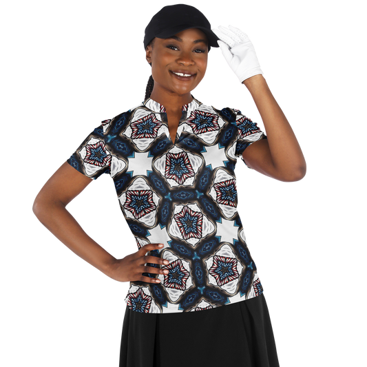 Women's Stand Up Collar Polo Shirt