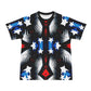 Men's Patriotic Starburst Pattern All-Over Print Men's All Over Print Ribbed Collar T-Shirt