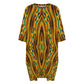 Women's Bold African Kente Inspired Pattern All-Over Print Oversized T- Shirt Loungewear