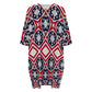 Women's Patriotic Red White Blue Geometric Oversized T- Shirt Loungewear