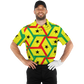 Men's Red Yellow Green Black Stars Polyester Polo Shirt