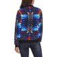 Women's Blue & Red Kaleidoscope Pattern All-Over Print Bomber Jacket