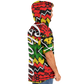 Men's Ghana Flag & Black Star Pattern All-Over Print Hooded Baseball Jersey
