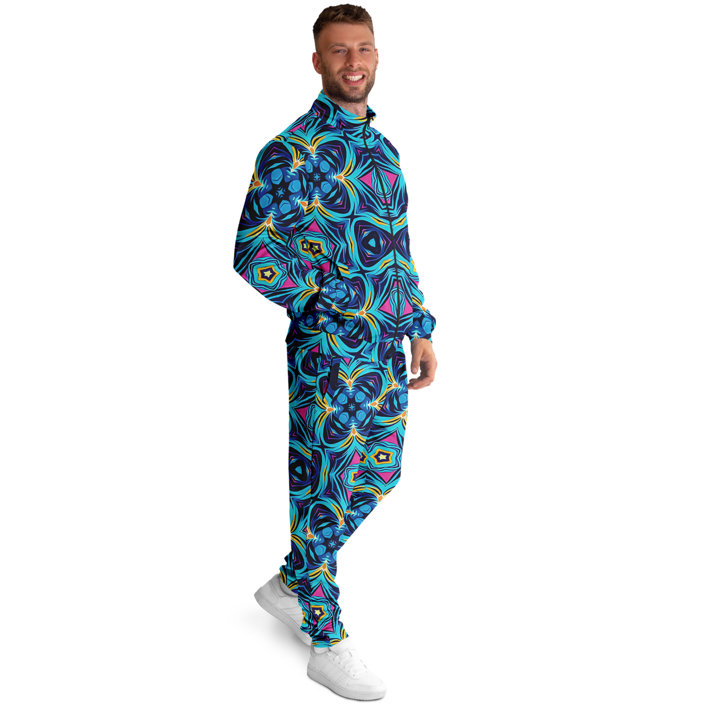 Men's Blue Kaleidoscope Track Jacket and Pants
