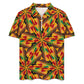 Men's Vibrant African Kente Geometric All-Over Print Zip-Up Polo Set