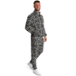 Men's Black Geometric Pattern Track Jacket and Pants