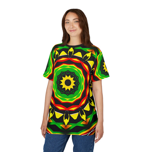 Women's Psychedelic Bold Reggae Colors All Over Print Tee