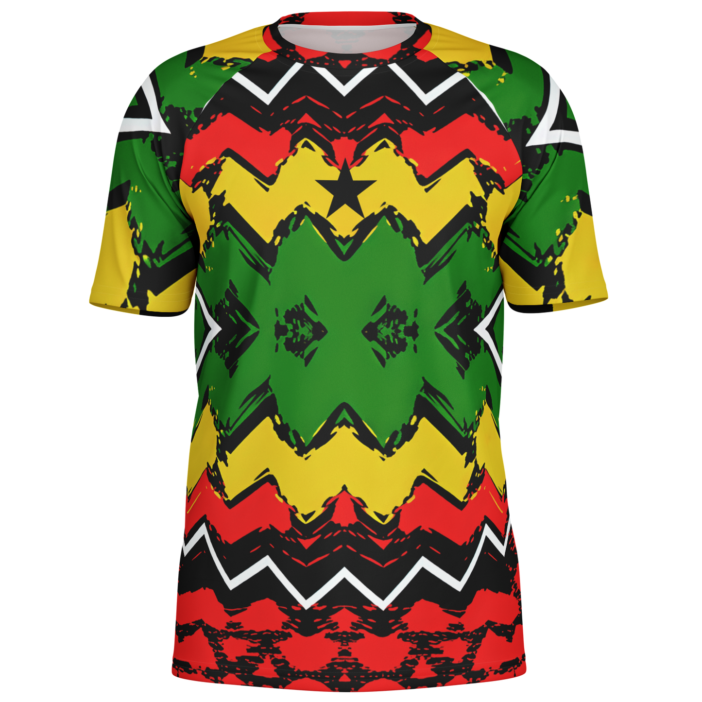 Men's Ghana Flag & Black Star Pattern All-Over Print Soccer Jersey