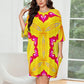 Women Bright Floral Pattern All Over Print Women's Oversized T- Shirt Loungewear