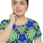 Women's Blue Starburst Kaleidoscope Pattern All-Over Print Unisex Cut & Sew Tee