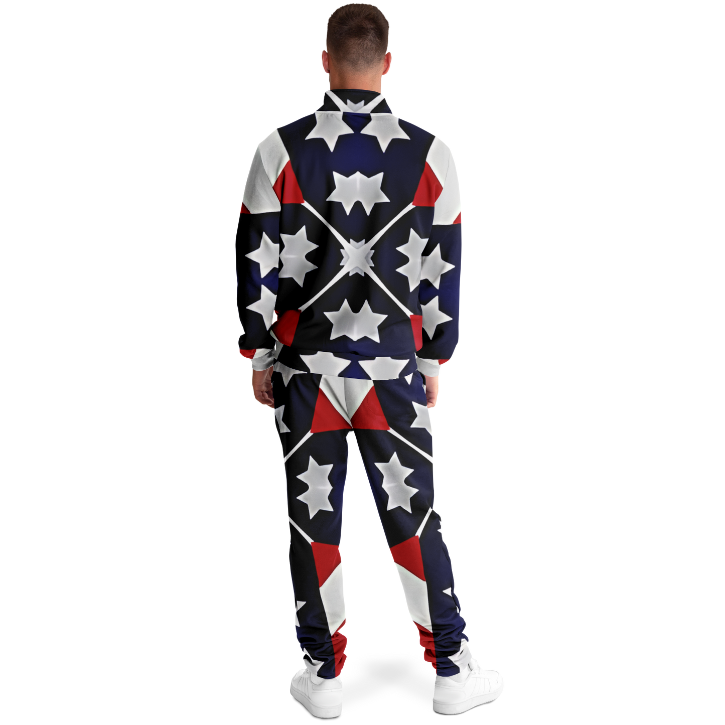 Men's Patriotic Star Flag Track Jacket and Pants