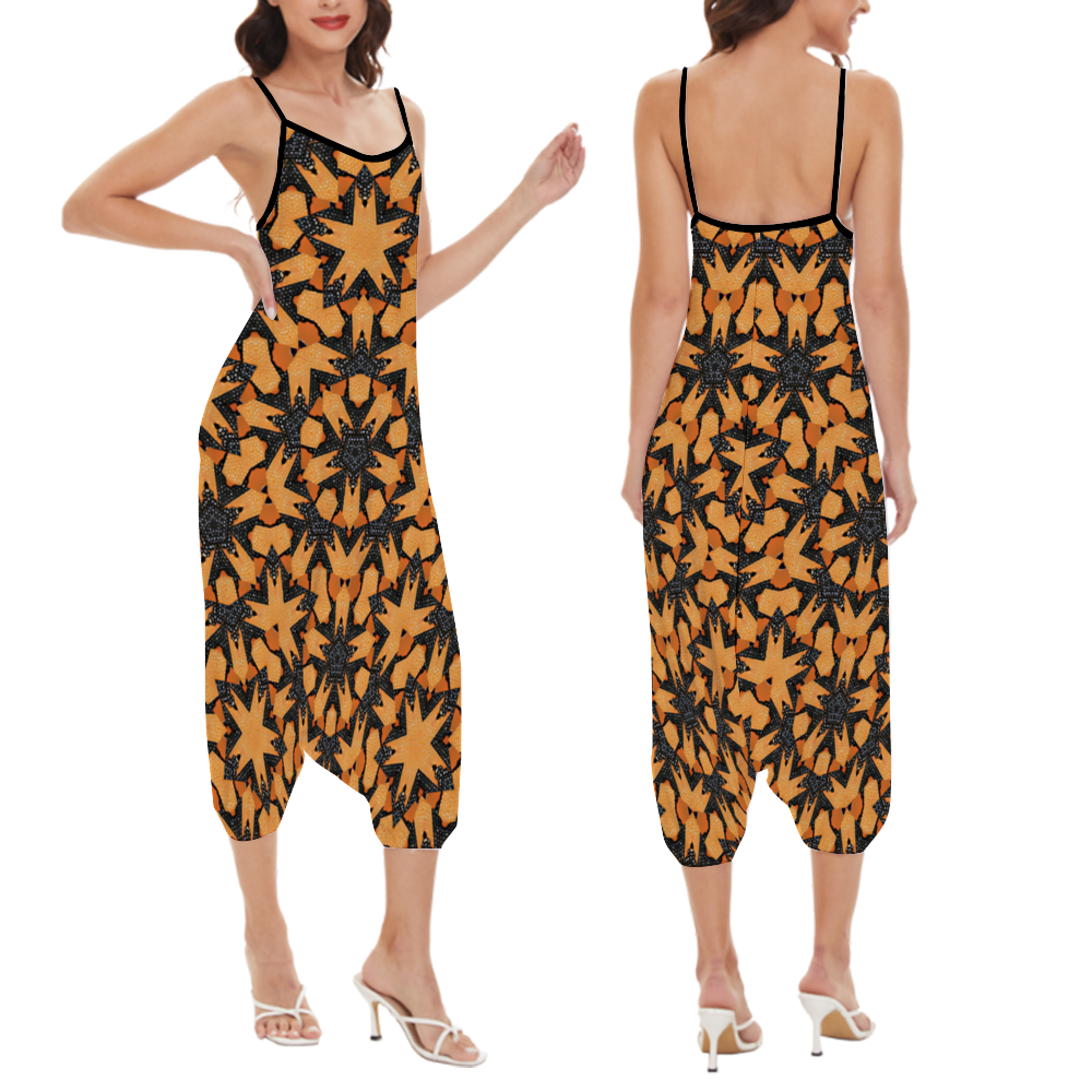 Woman High-waisted Straight Leg Pant Strappy Romper