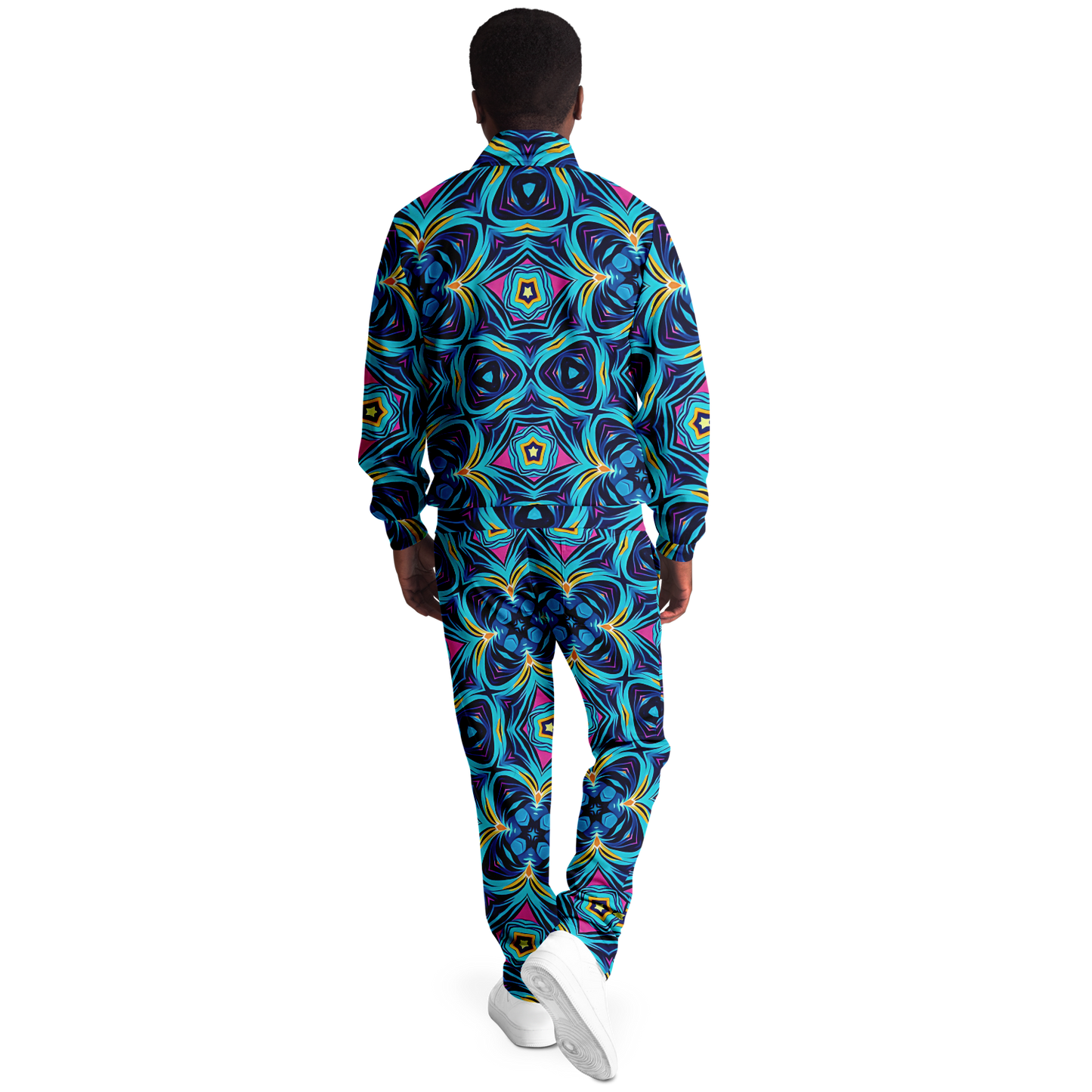 Men's Blue Kaleidoscope Track Jacket and Pants