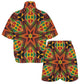 Women’s African Kente Geometric Star Pattern All-Over Print Windbreaker Short Set