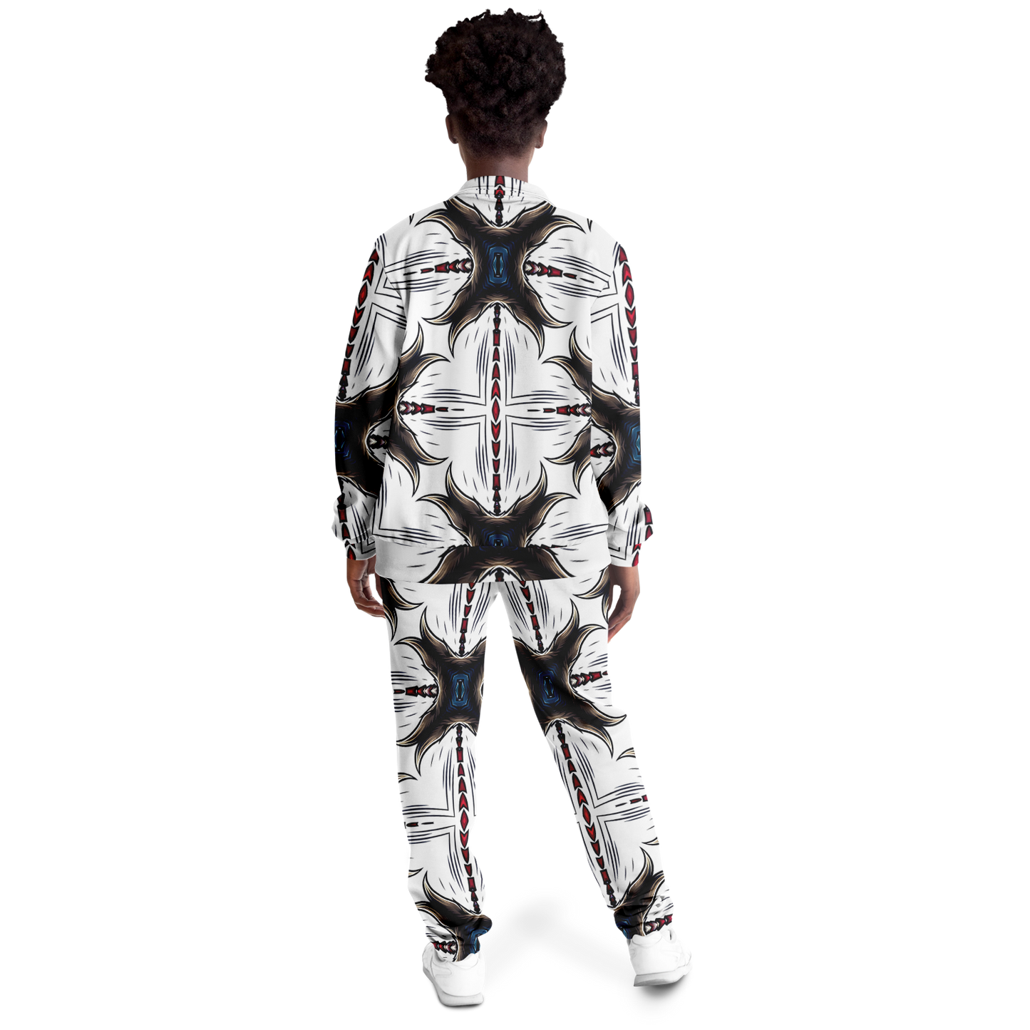 Women's Abstract Symmetry Pattern Track Jacket and Pants