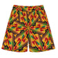 Men's Vibrant African Kente Geometric All-Over Print Zip-Up Polo Set