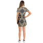 Women's Neutral Geometric Floral Pattern All Over print T-Shirt Dress