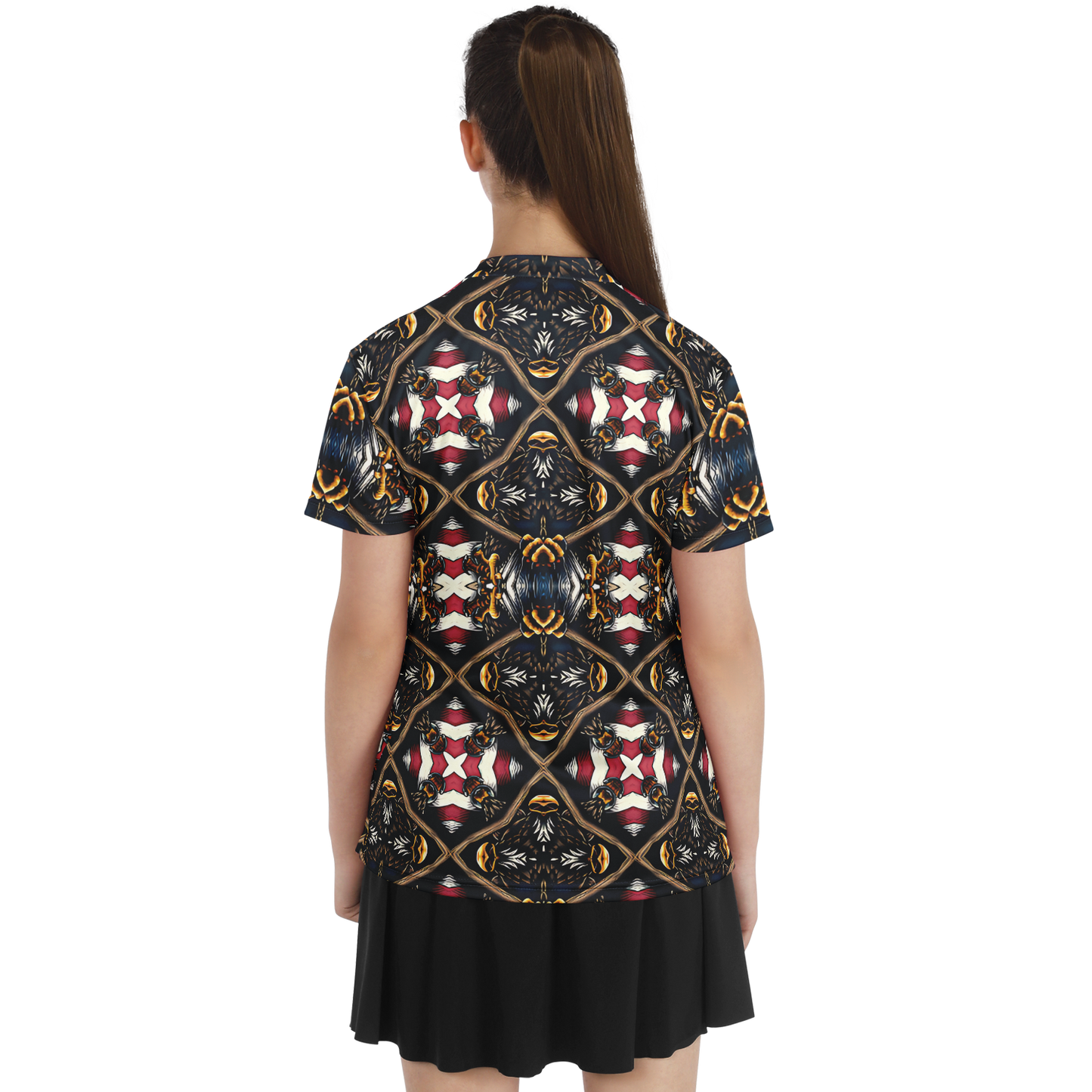 Women's Stand Up Collar Polyester Polo Shirt