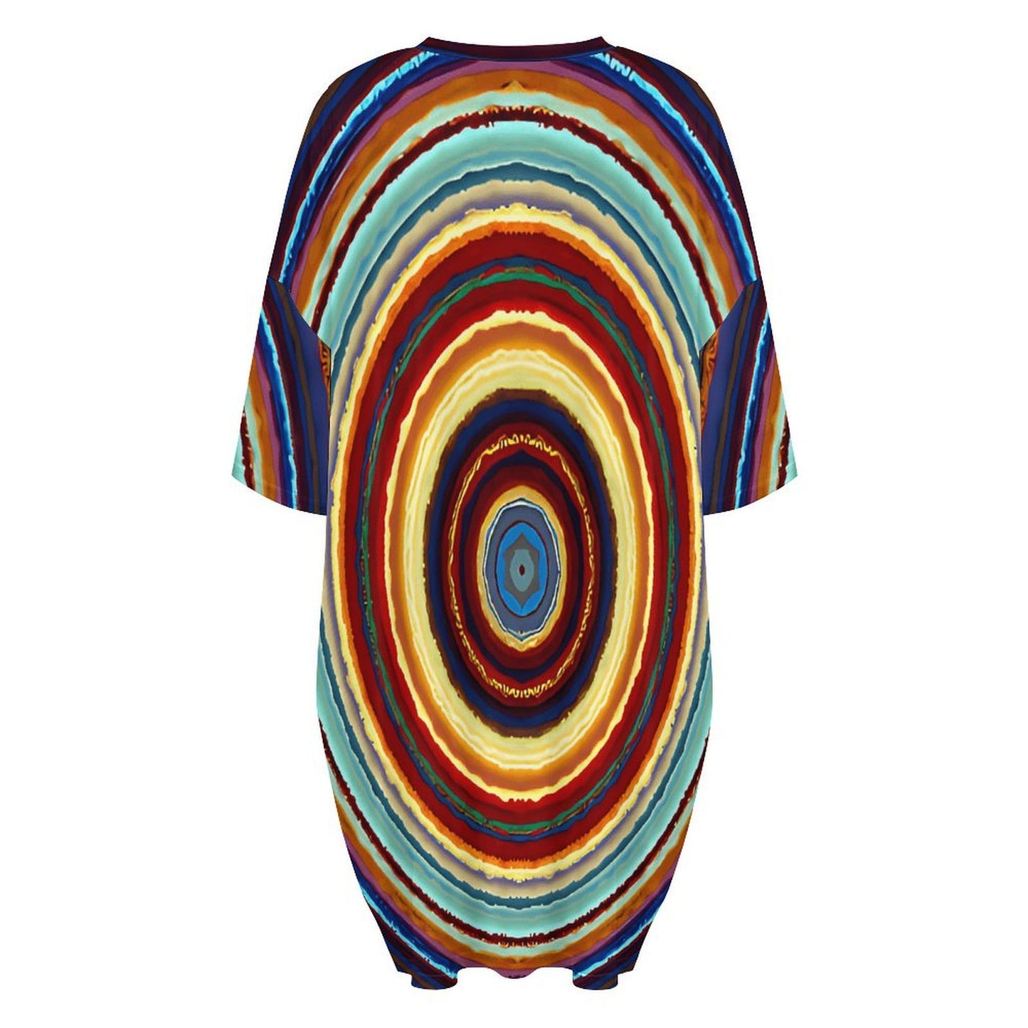 Women's Retro Radiant Circle Pattern  All-Over Print Women's Oversized T- Shirt Loungewear