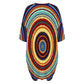 Women's Retro Radiant Circle Pattern  All-Over Print Women's Oversized T- Shirt Loungewear